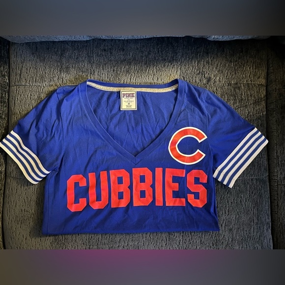 Victoria's Secret Tops - Victoria's Secret Blue Tee with Red Cubbies Print